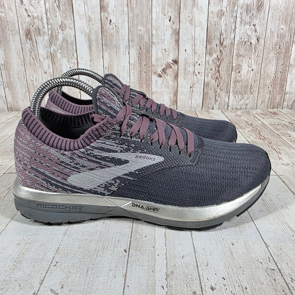 Brooks Ricochet Women Running Shoes Grey Black DNA AMP 1202821B040 Size 7.5